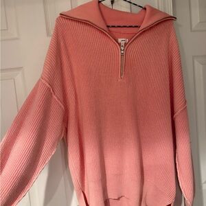 Pink Quarter Zip Sweater